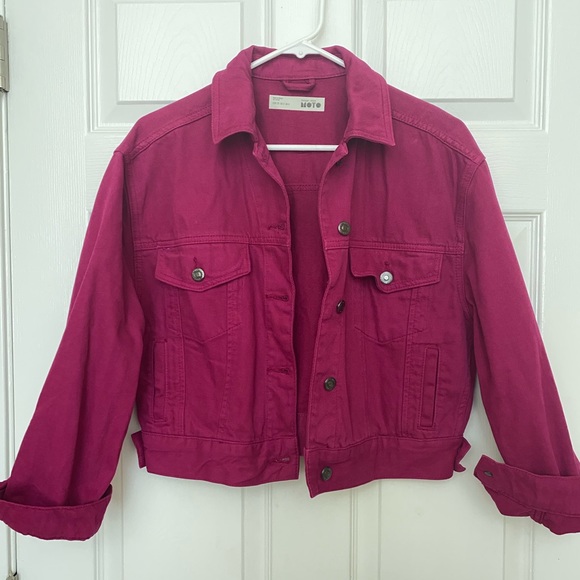 fuchsia denim jacket
